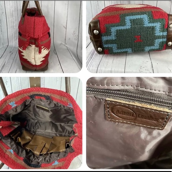 Sundance Catalog AmeriLeather Navajo Inspired Tote Bag Laptop Bag - Picture 3 of 4